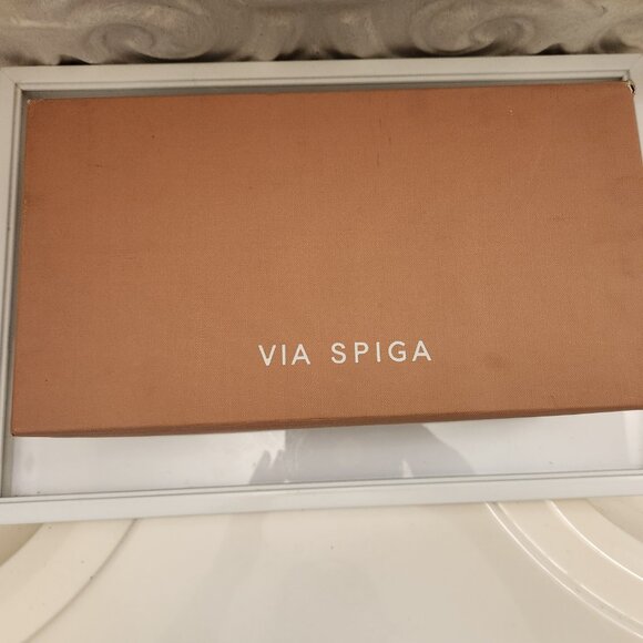 VIA SPIGA Black Croc Calandre Round Toe Leather Slingback Sandals. NIB. Size 9 - Picture 13 of 13